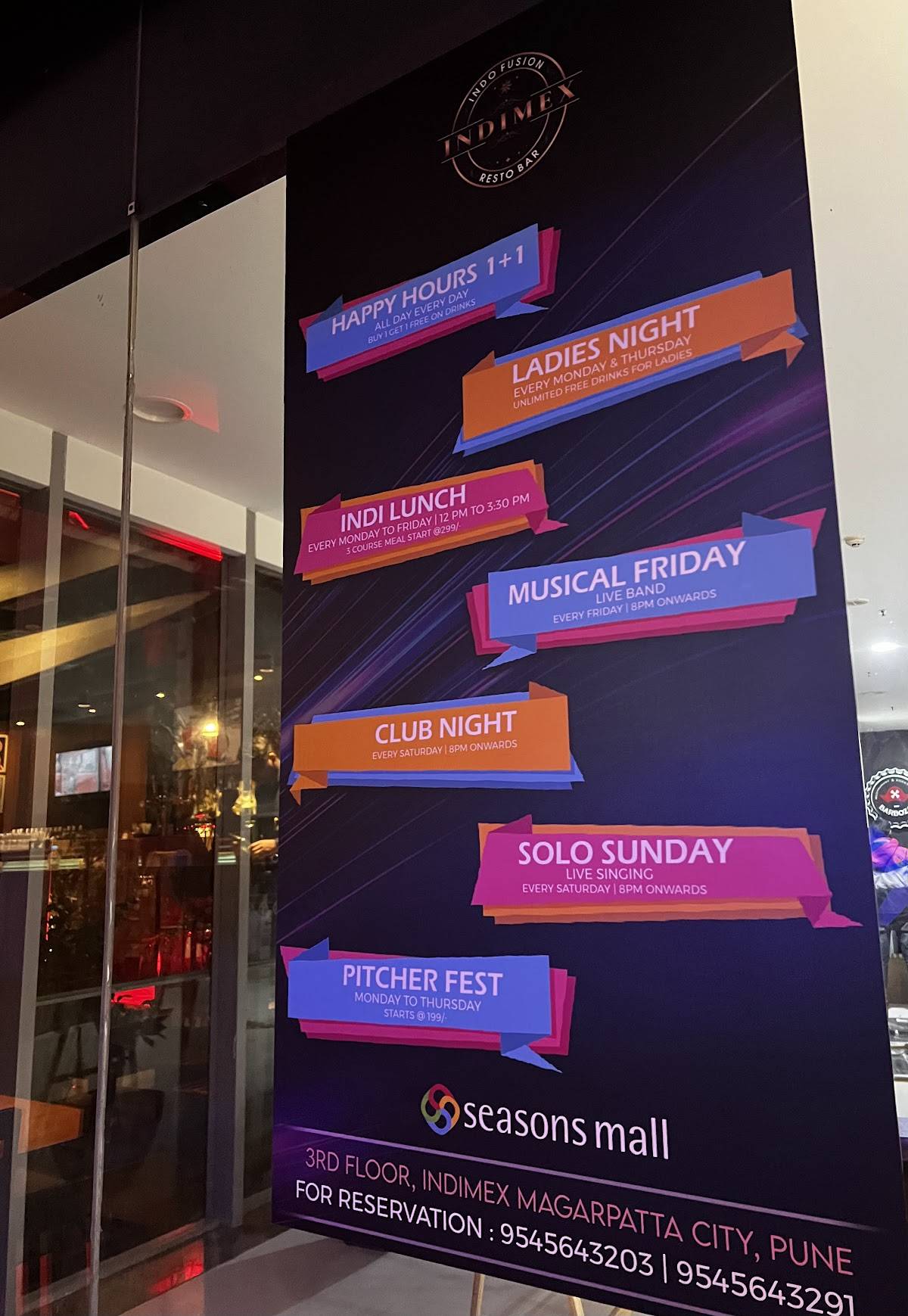 Indimex Magarpatta menu