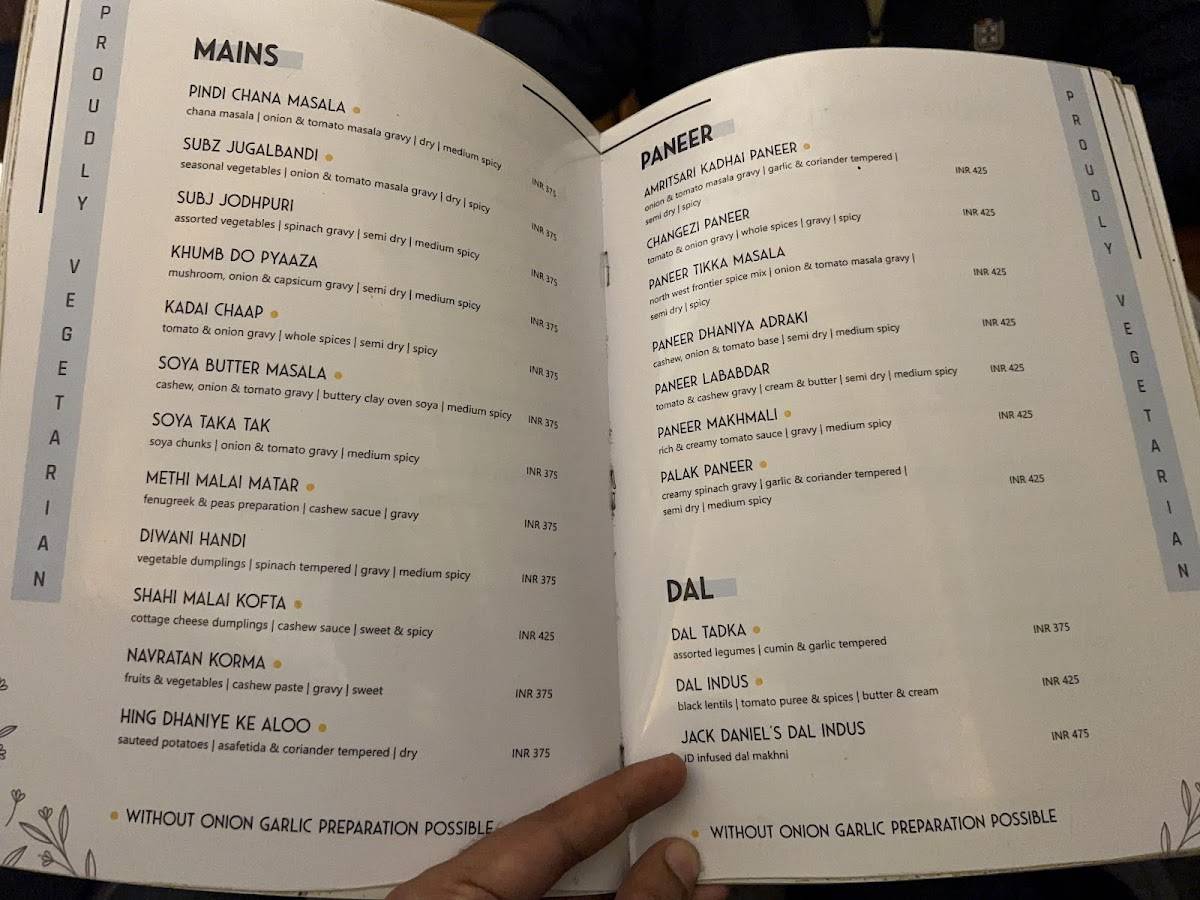Indus Flavour menu