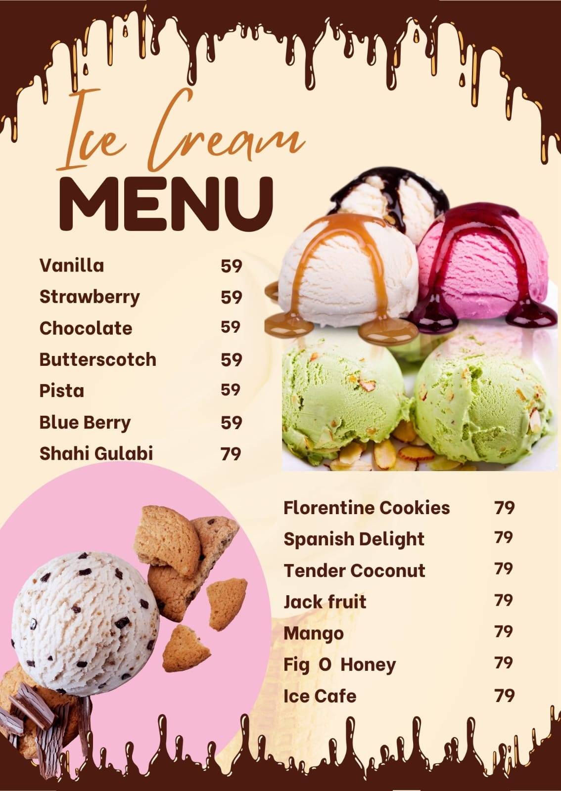 Insta Chaat menu