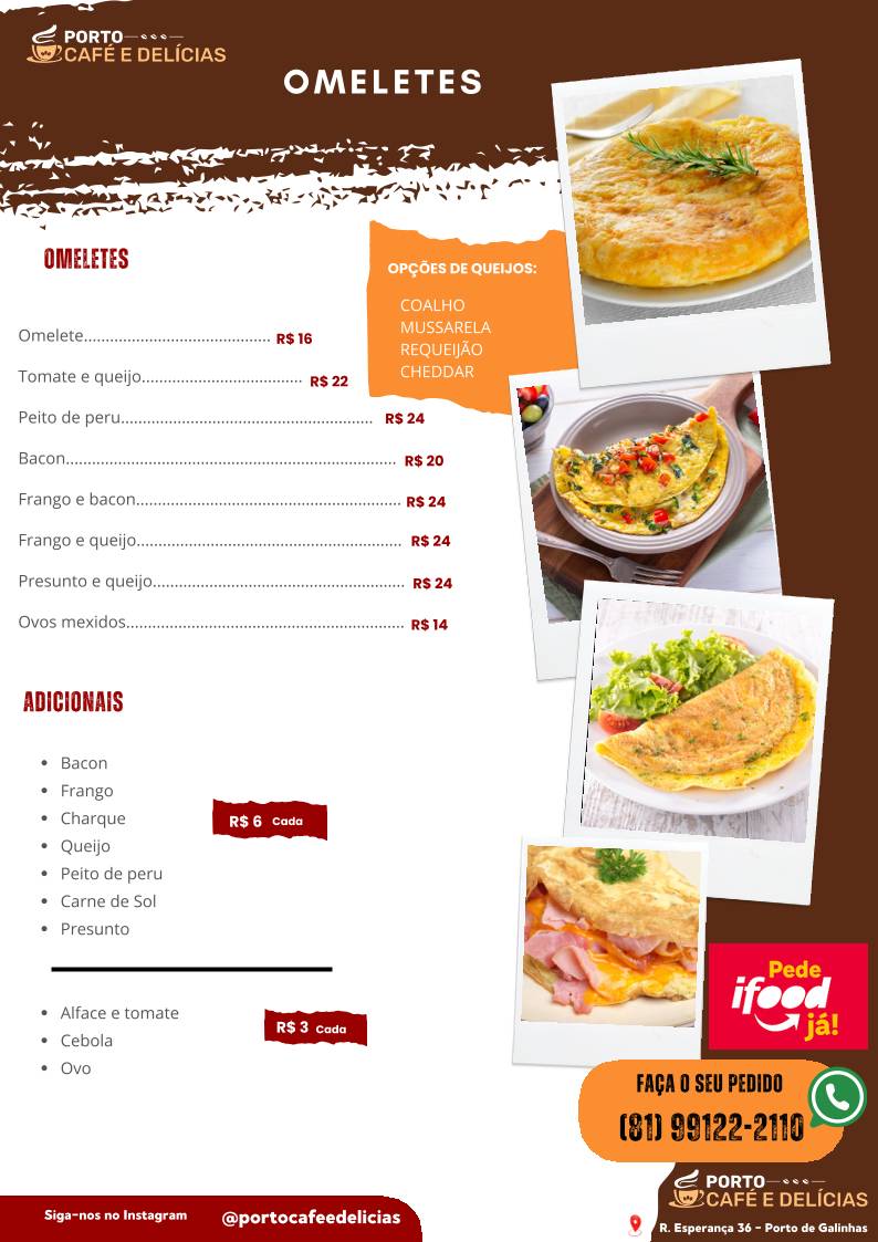 Porto Café e Delícias cardápio