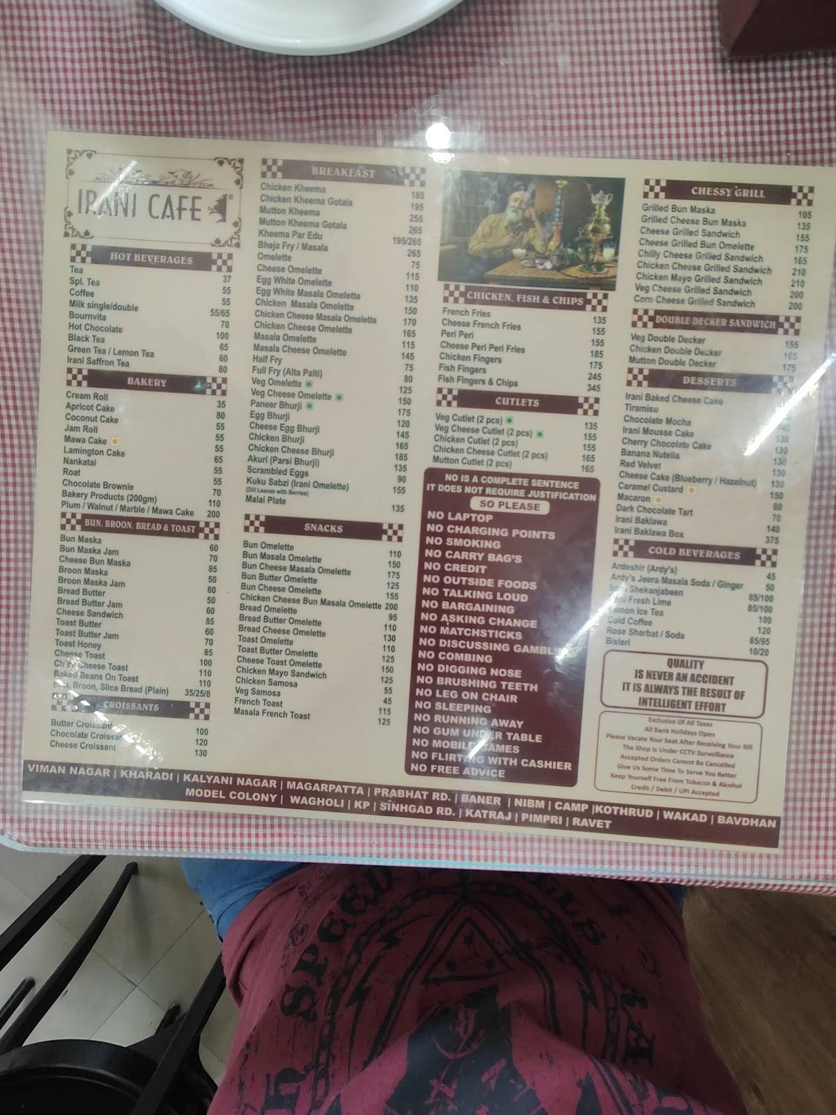 Irani Cafe - Viman Nagar menu