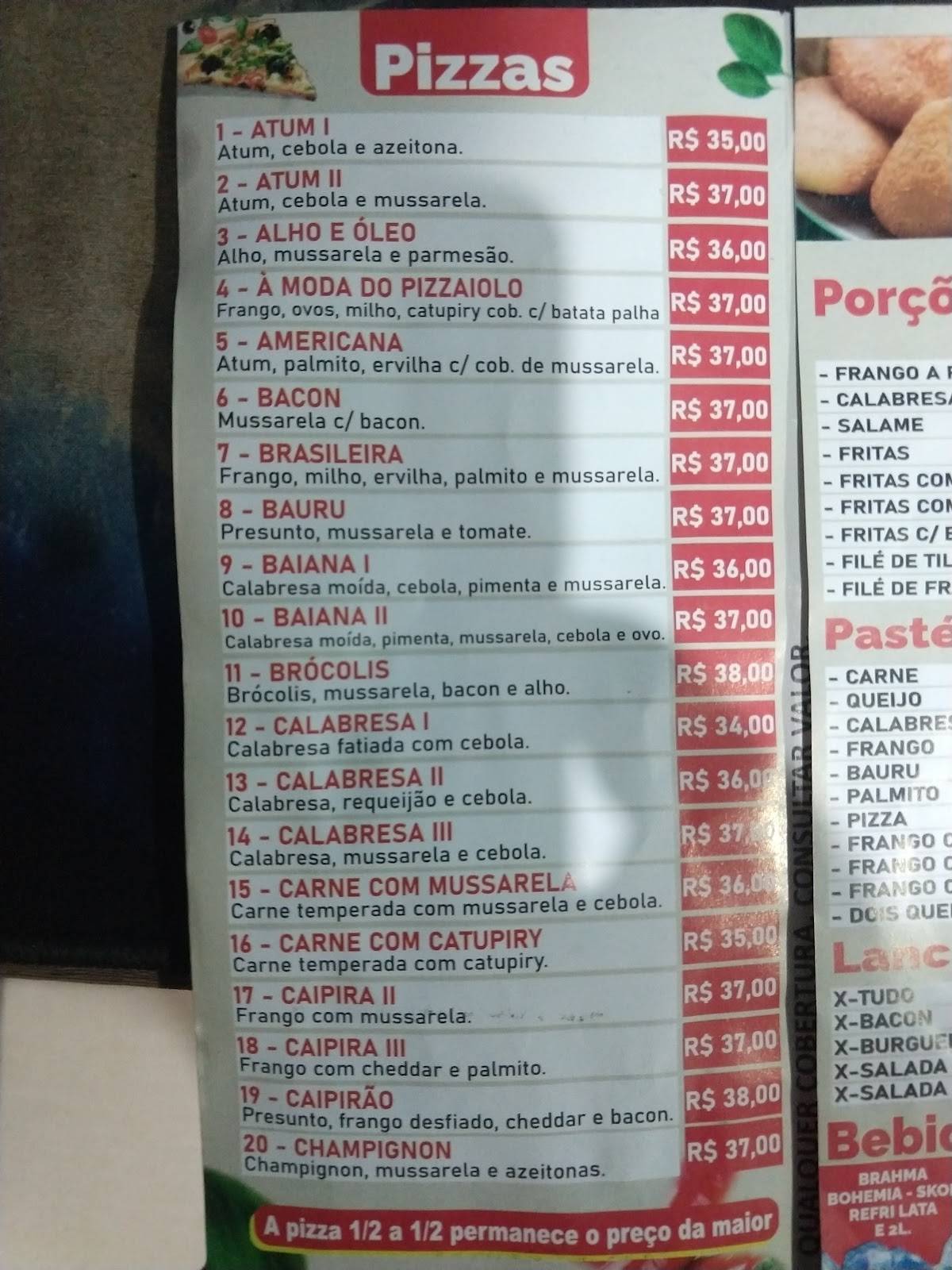 Irmãos Coragem I cardápio