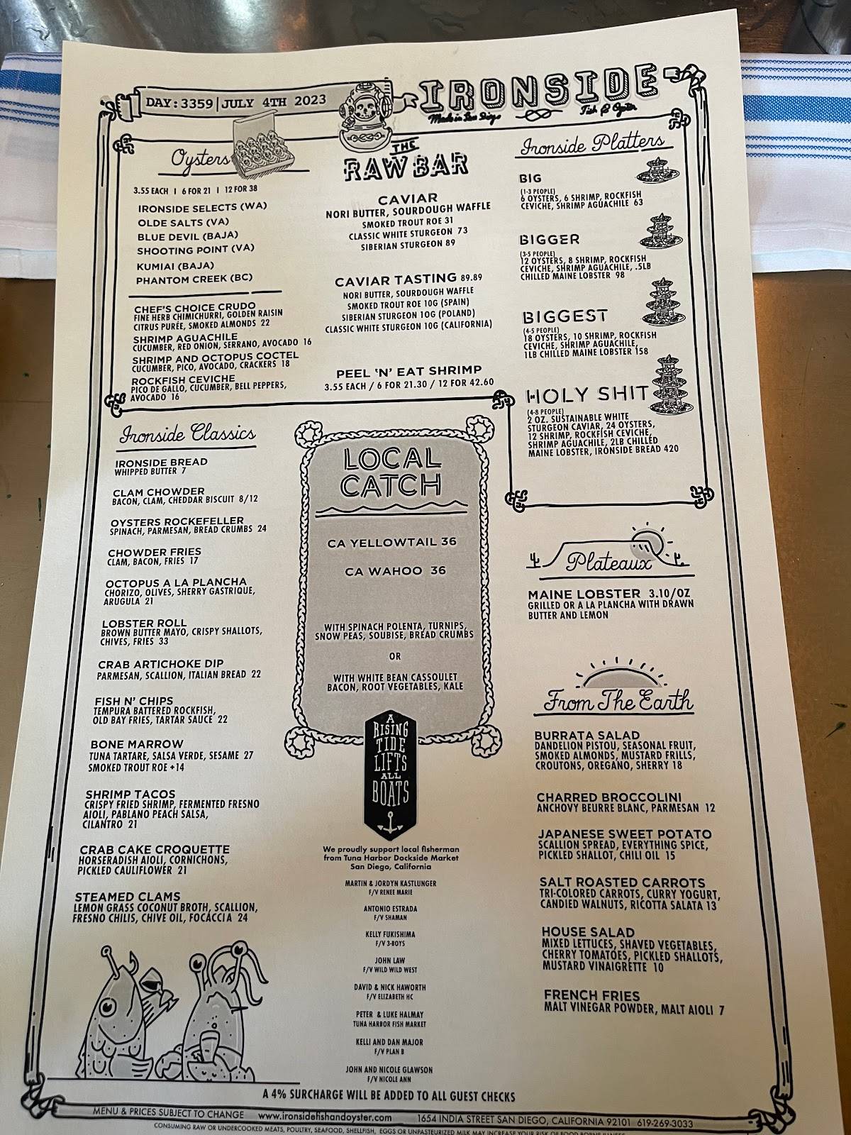 Ironside Fish And Oyster Menu - f8xxzlr
