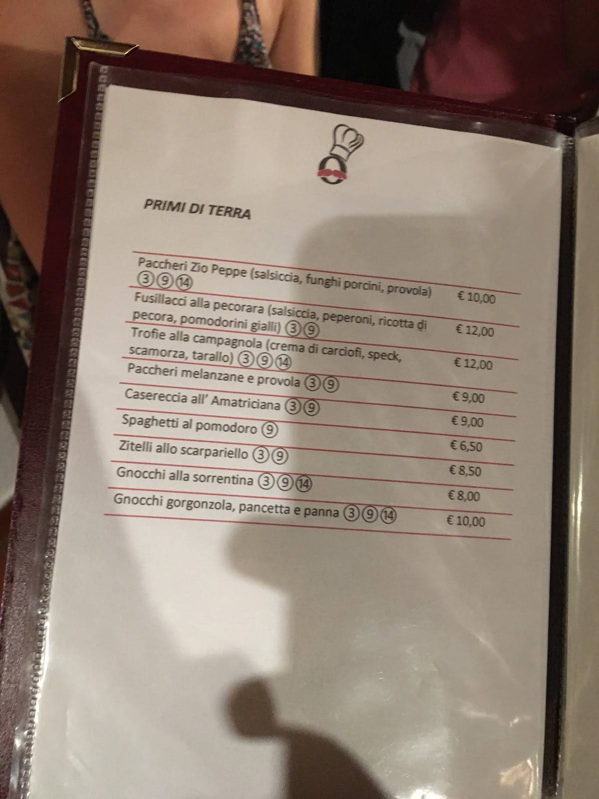 Menu di Zio Peppe 