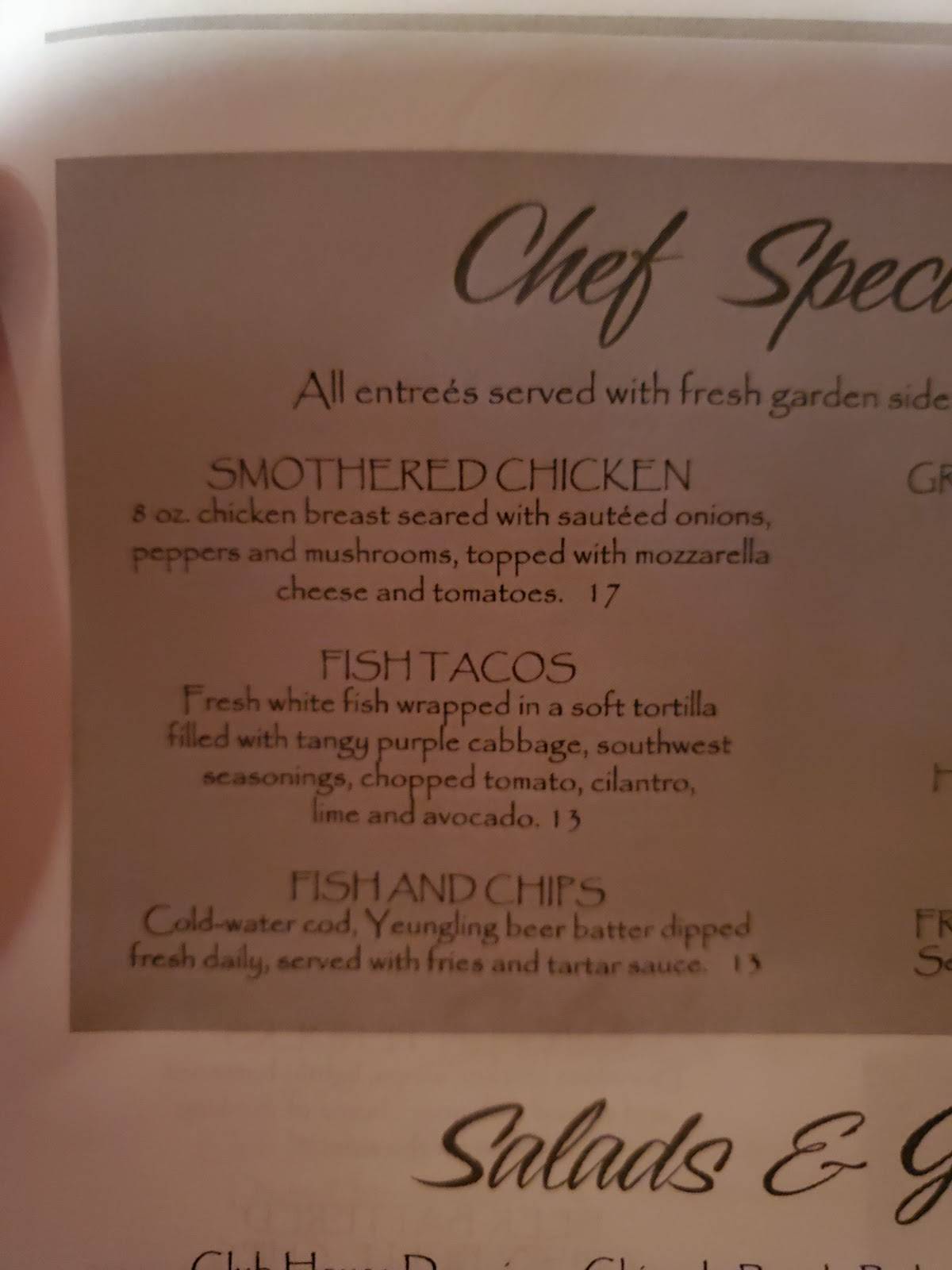 Menu at J.P. Henry's Restaurant, Parkersburg