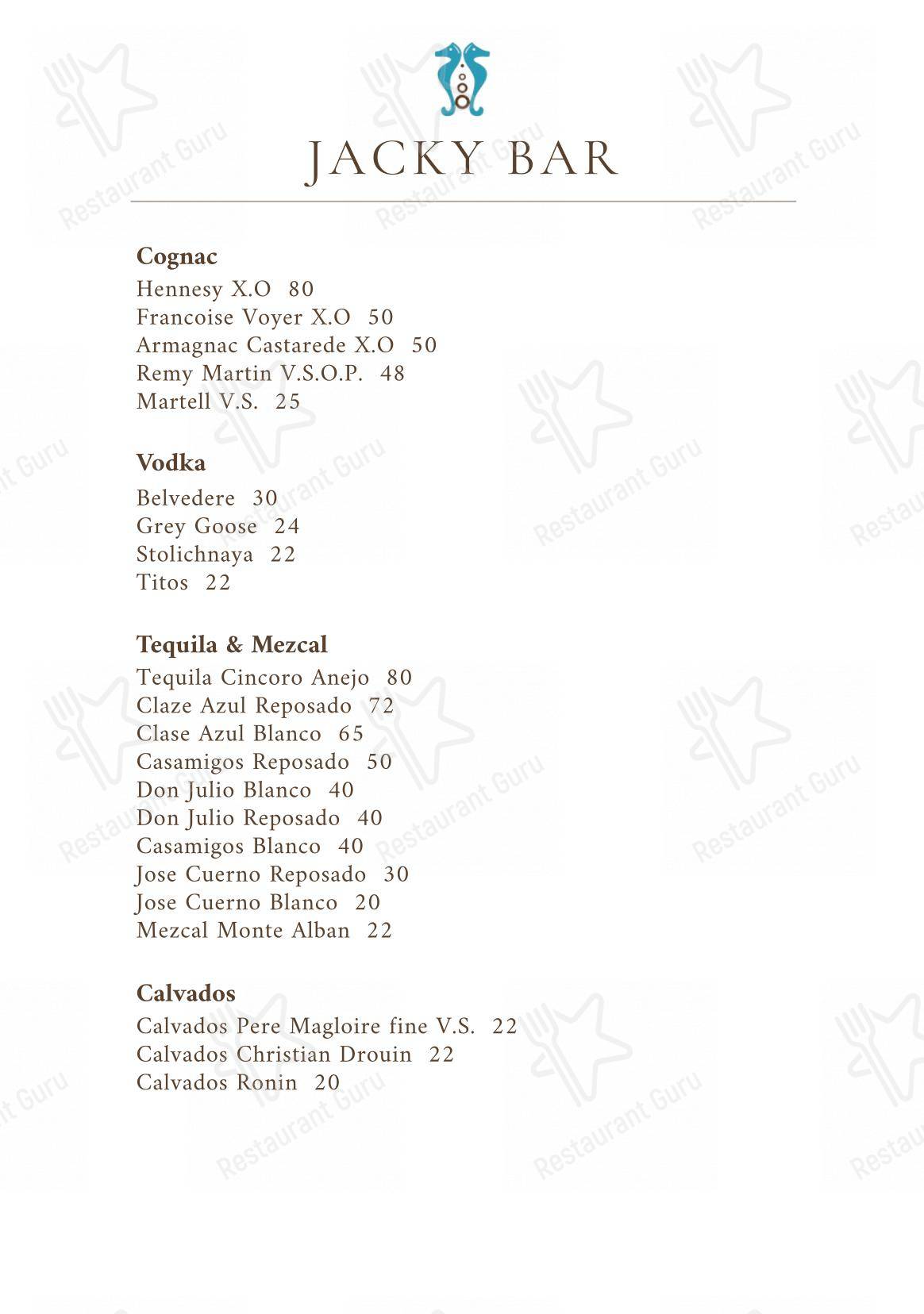 Menu di Jacky Bar - Menu