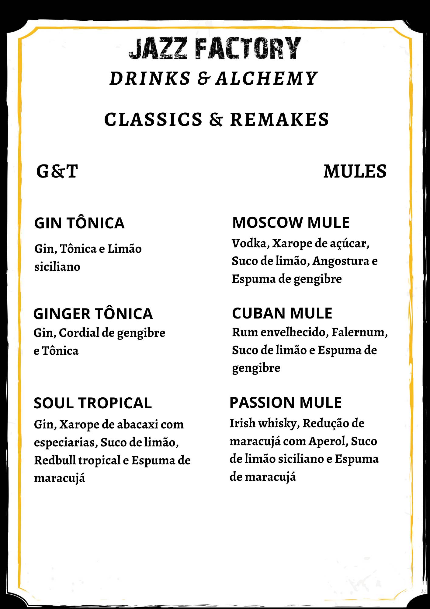 Jazz Factory Music & Art cardápio