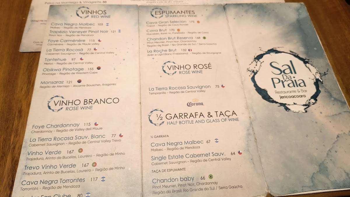 Sal da Praia Jericoacoara cardápio