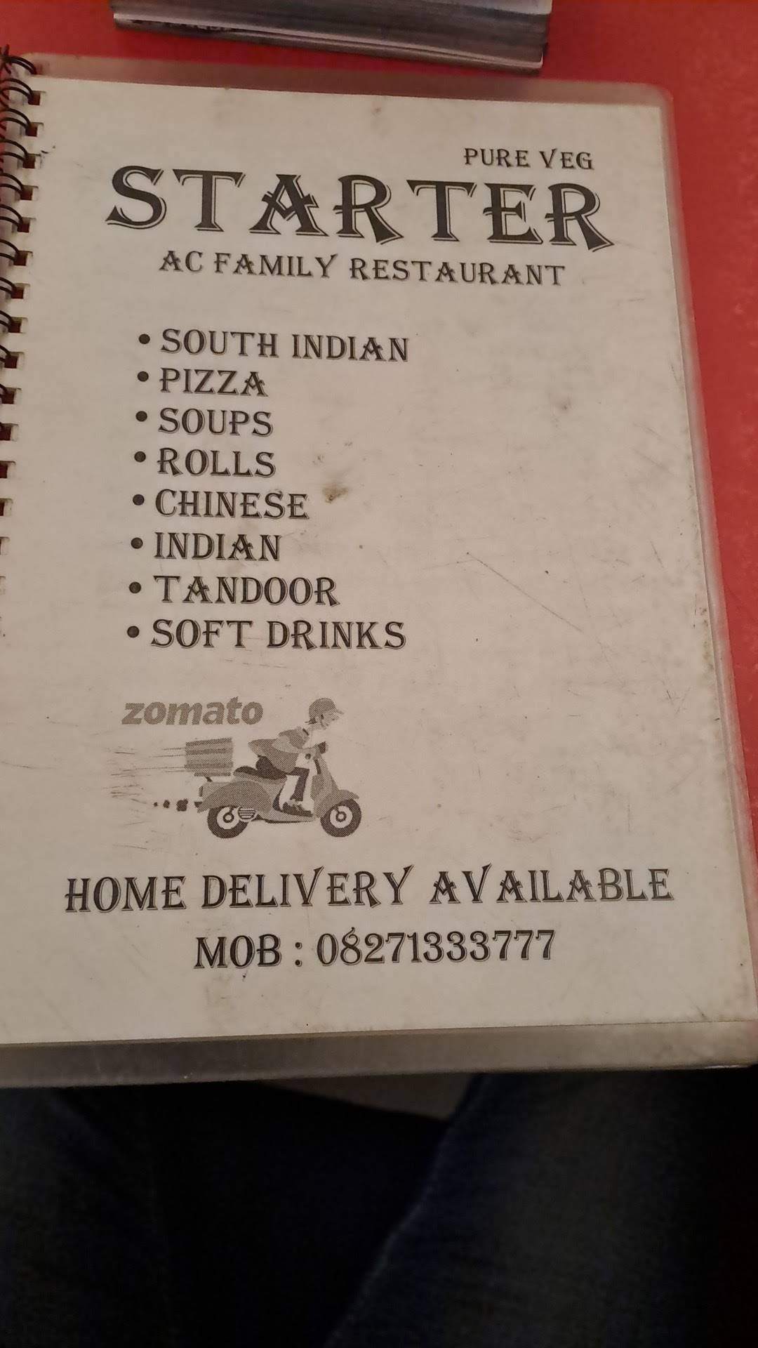 STARTER menu