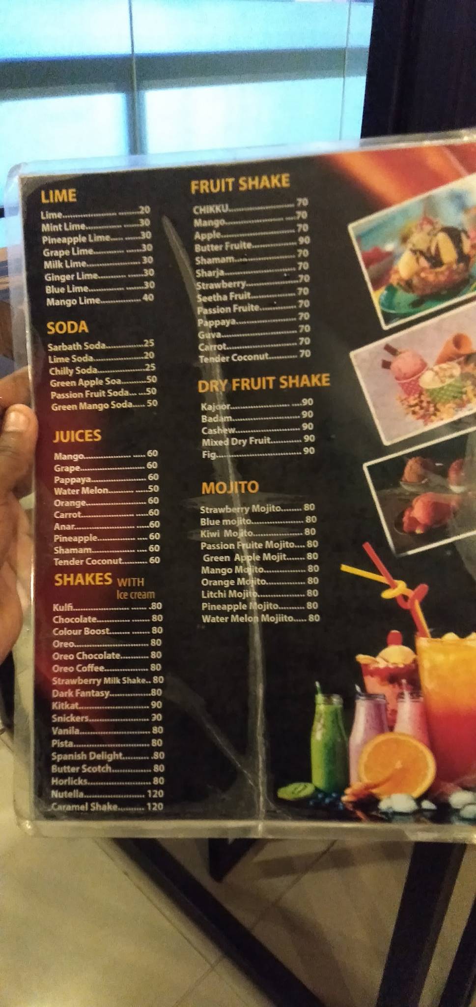 Juice Riders menu