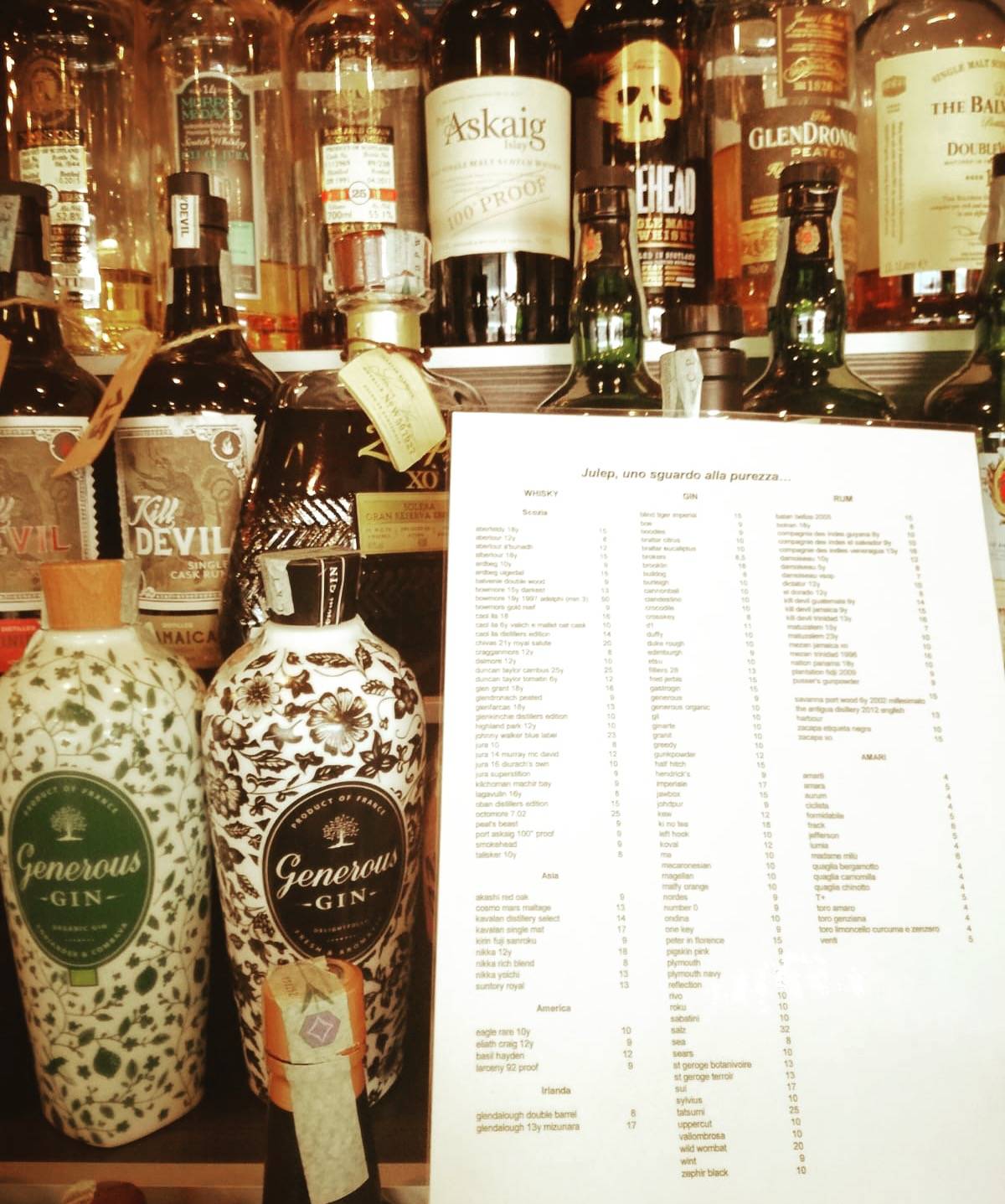 Menu di Julep Fine Drinks 