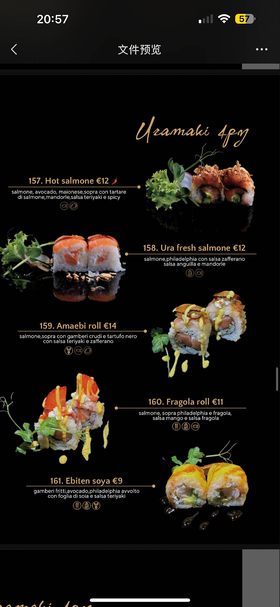 Menu di Kami Sushi 