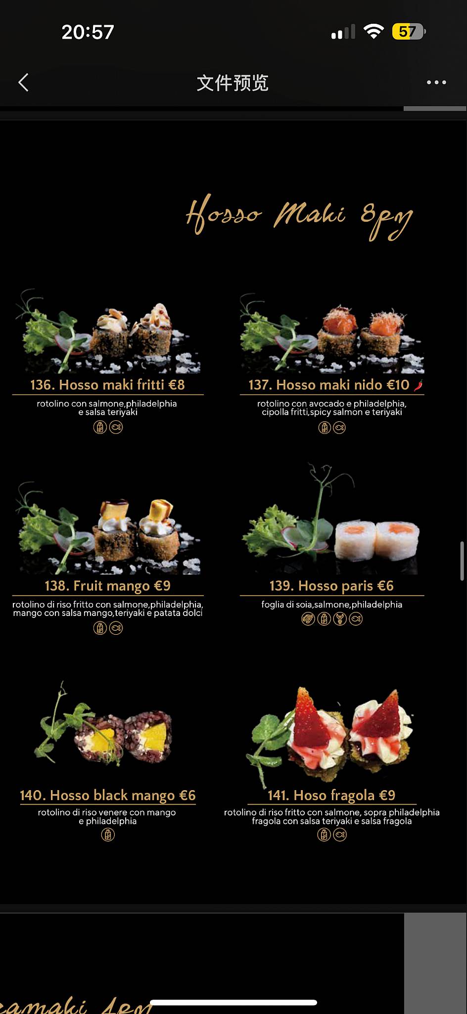 Menu di Kami Sushi 