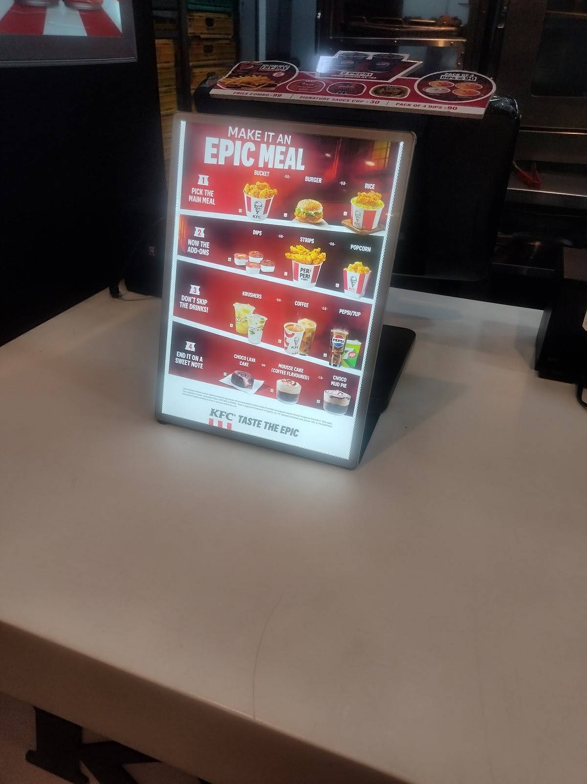 KFC menu
