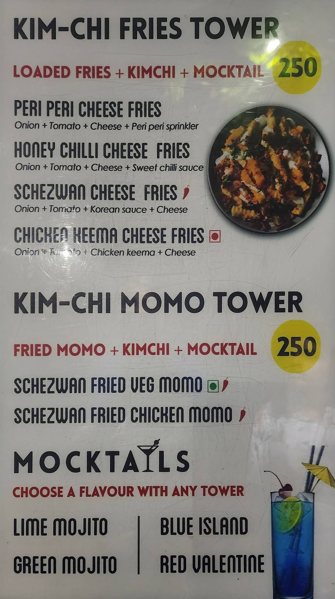 KIM-CHI Tower menu