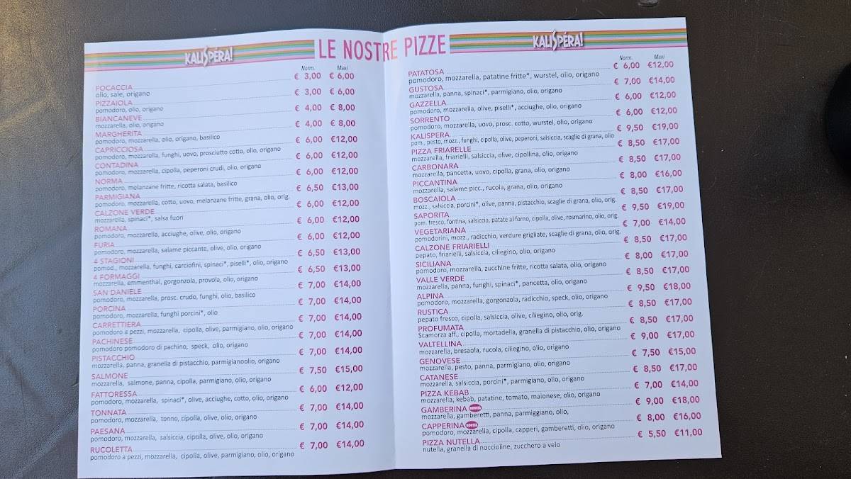 Menu di Kalispera 