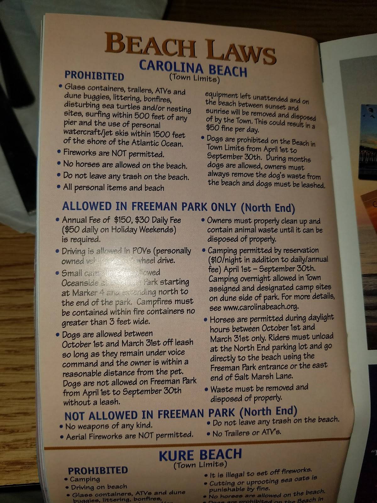 Menu at Kate's Pancake House restaurant, Carolina Beach