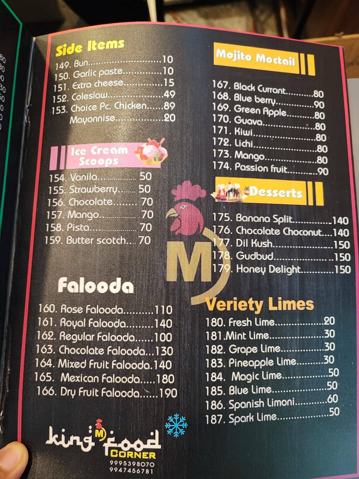 Menu at King Food Corner, Kayamkulam, 5FXJ+VX5