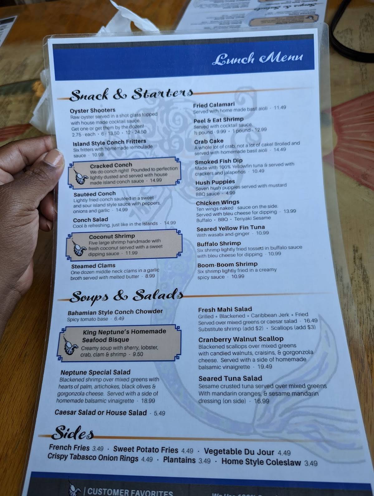 Menu at King Neptune Restaurant, Stuart