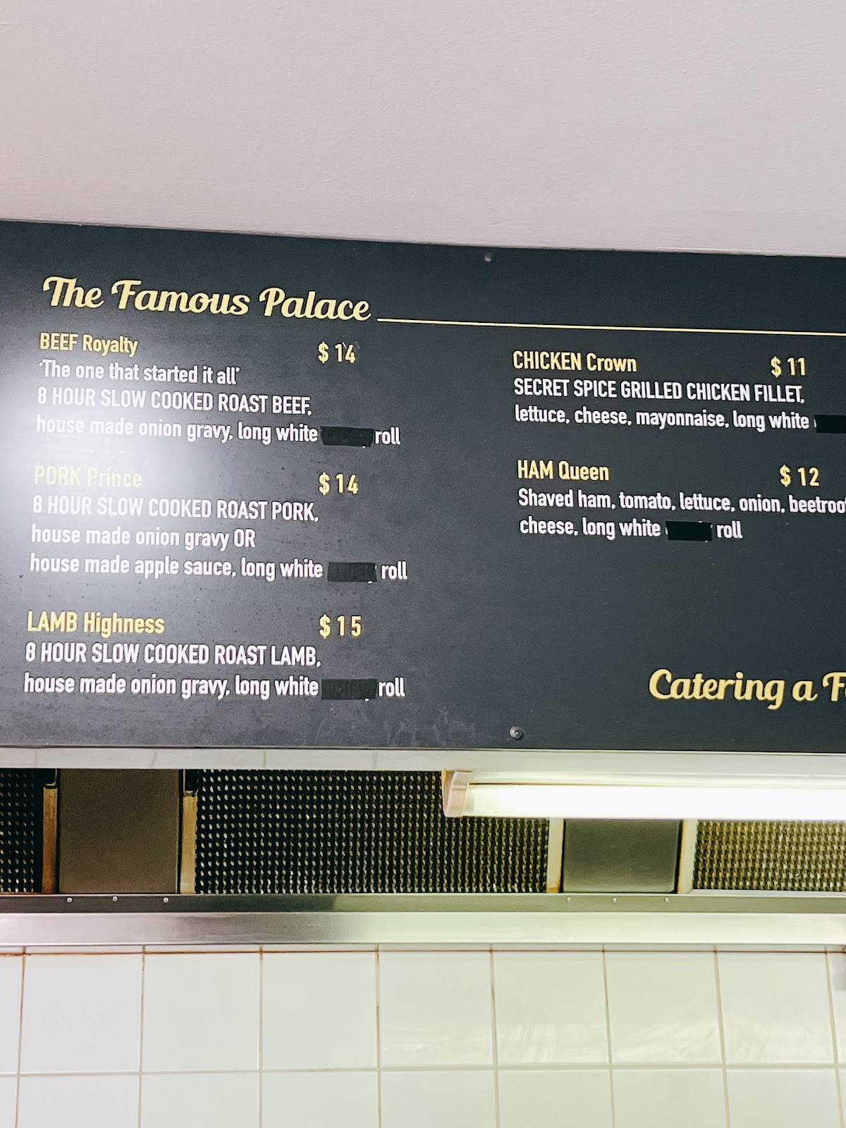 Menu at King of the Roast fast food, Clarinda