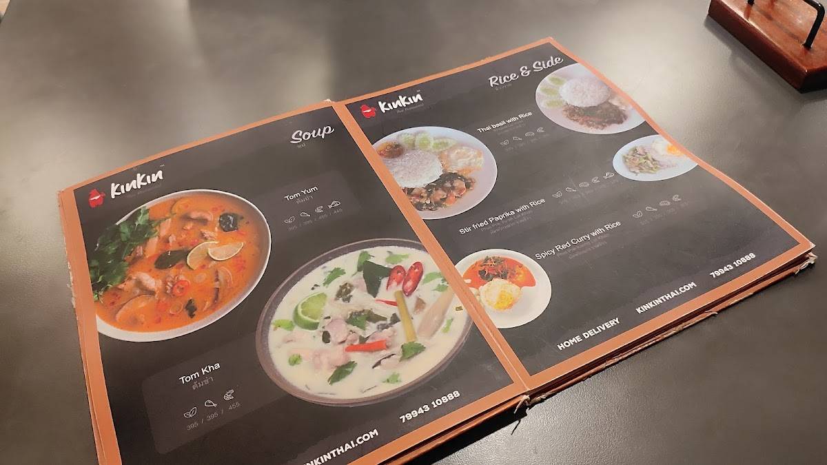 Kinkin Thai Restaurant menu