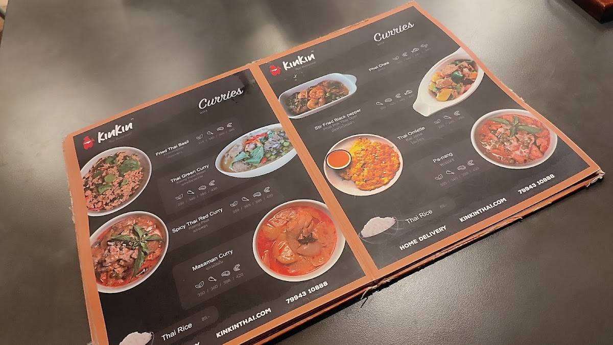 Kinkin Thai Restaurant menu