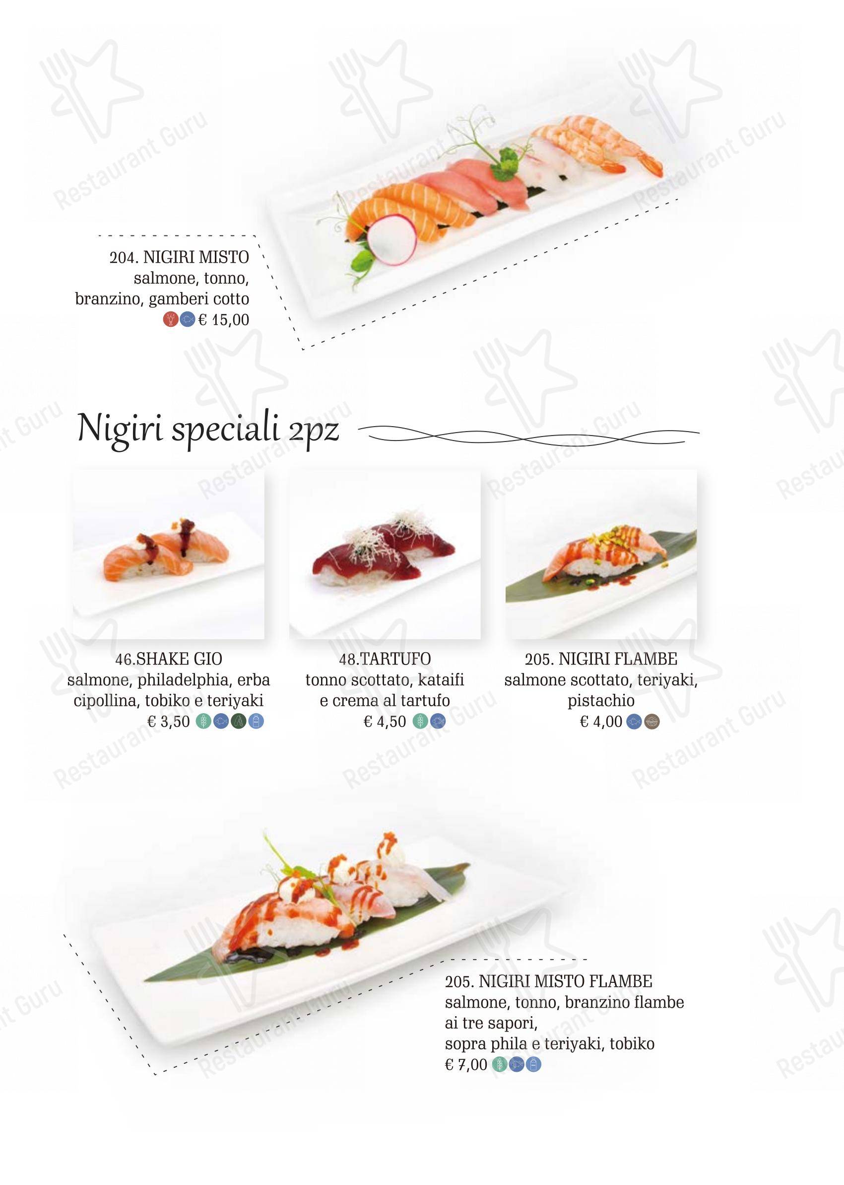 Menu per Kirin in Roma