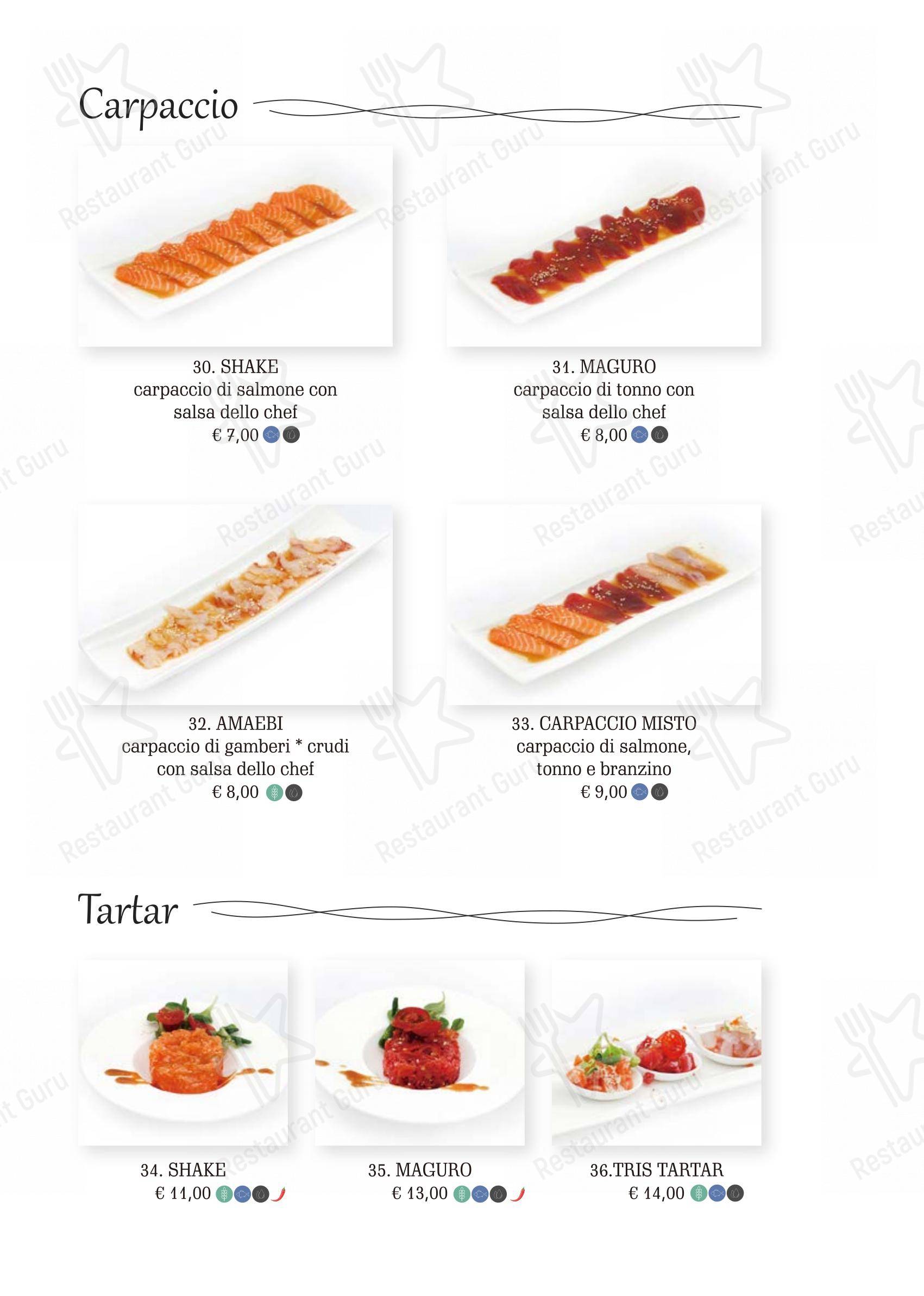 Menu per Kirin ristorante
