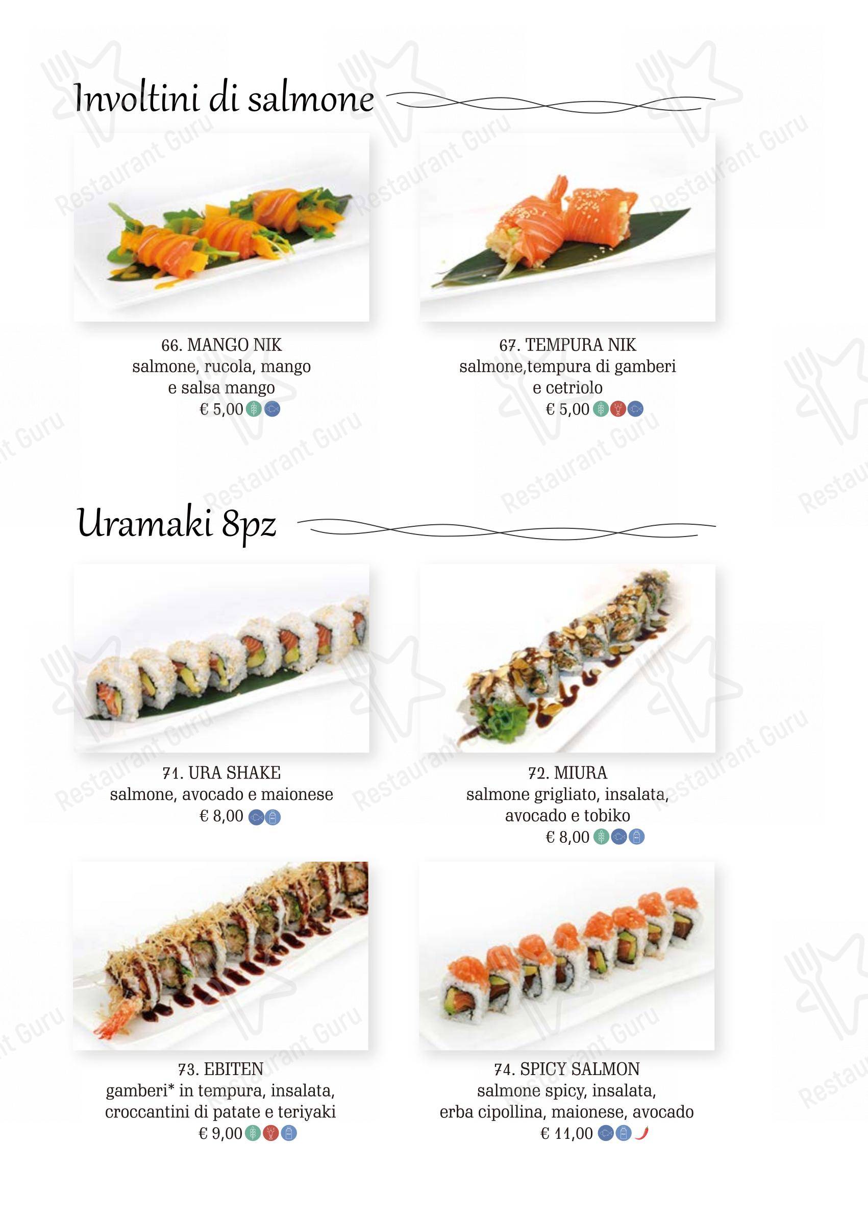 Menu per Kirin ristorante