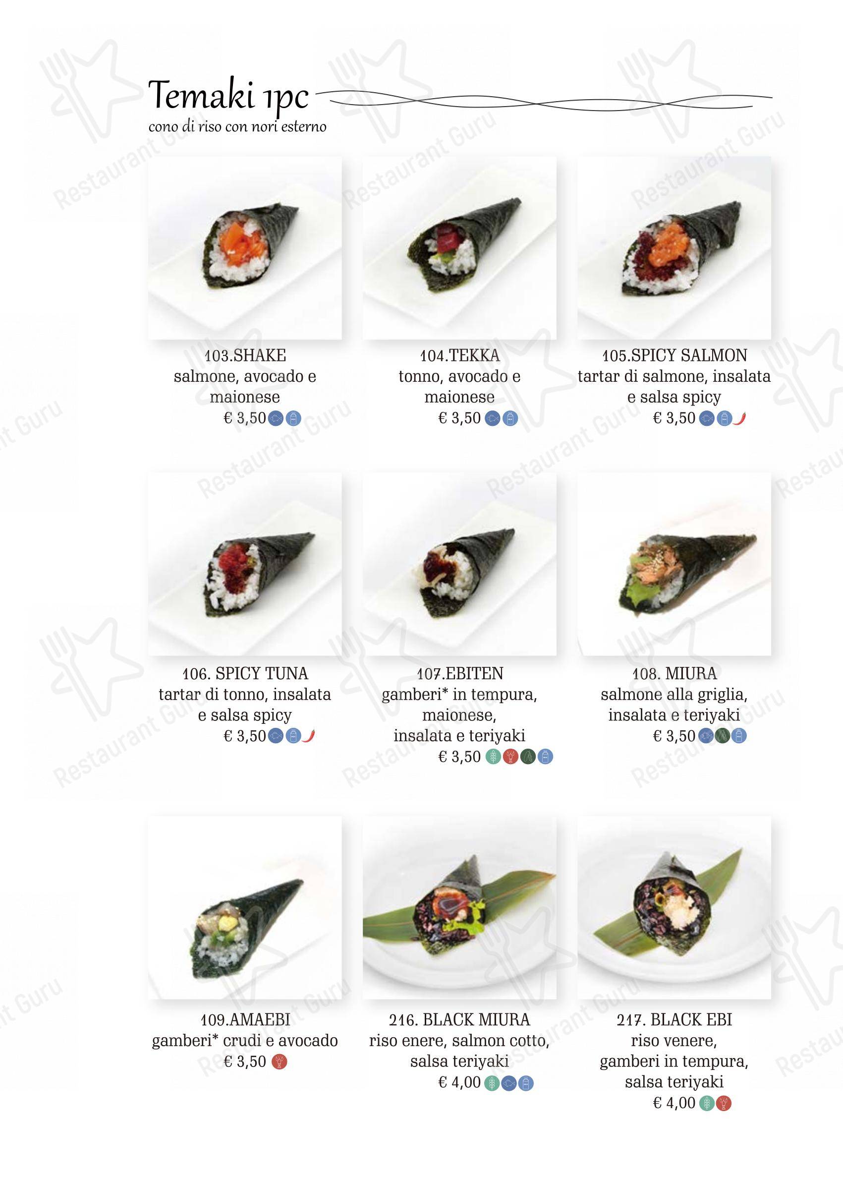Menu per Kirin ristorante