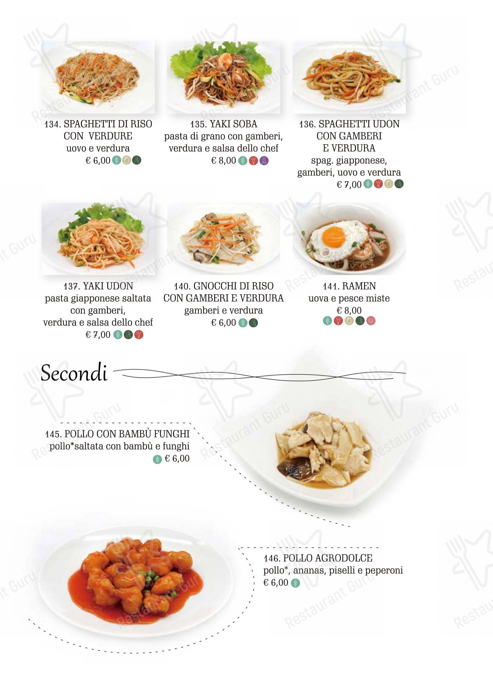 Menu per Kirin ristorante