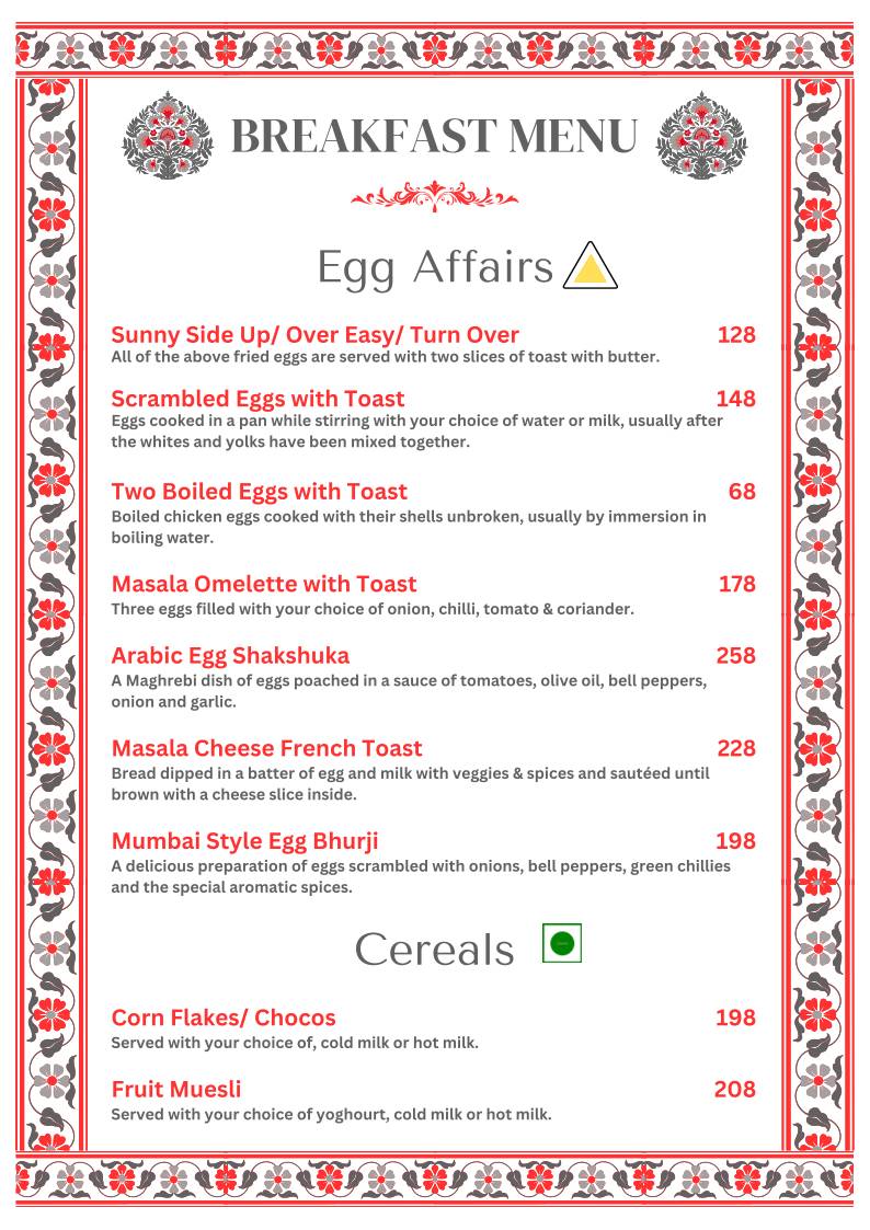 Kitchens of Mewar Restaurant menu