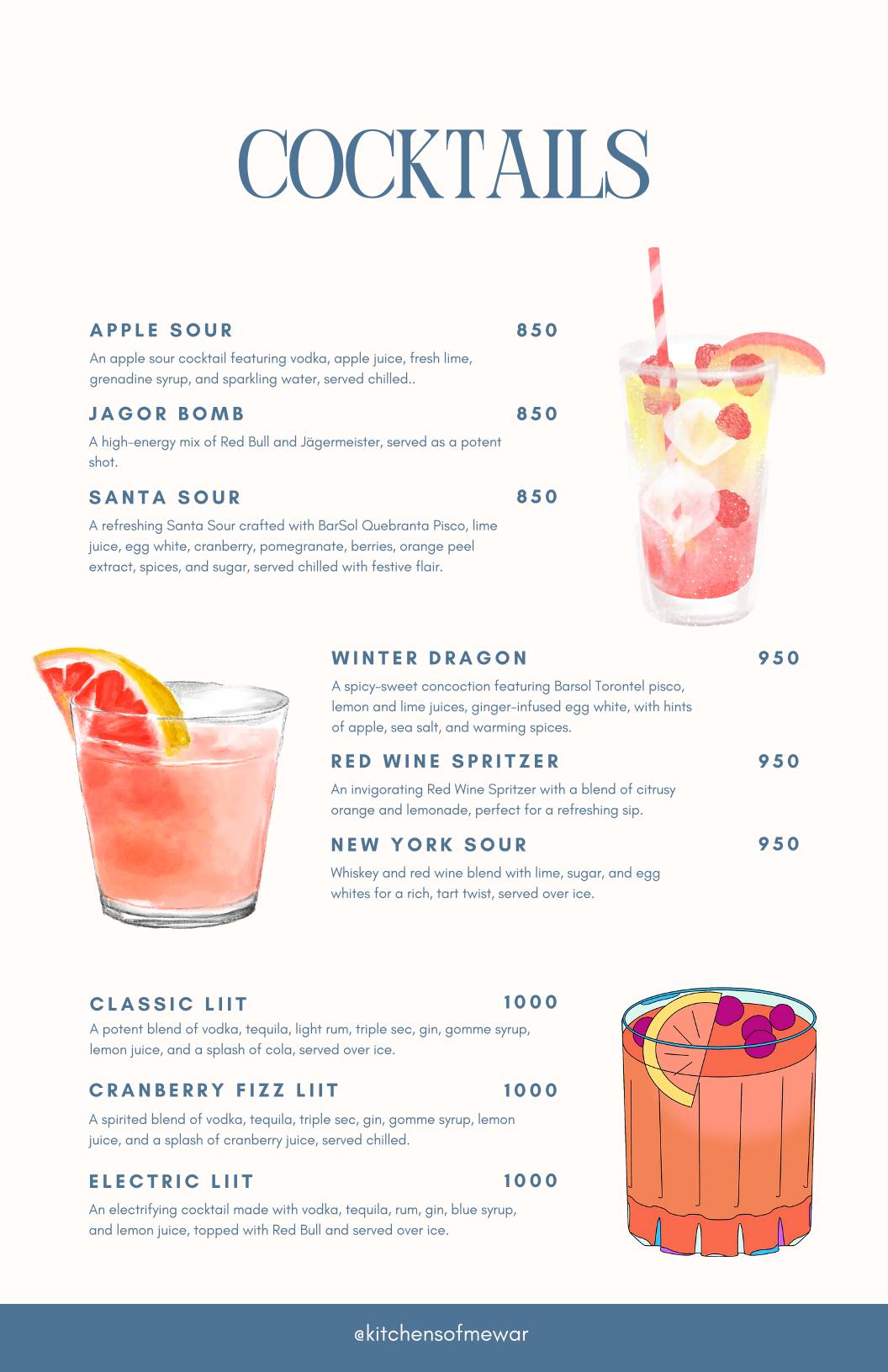 Kitchens of Mewar Restaurant menu