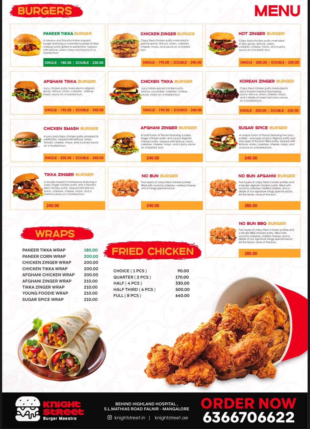 Knightstreet Burger Maestro menu