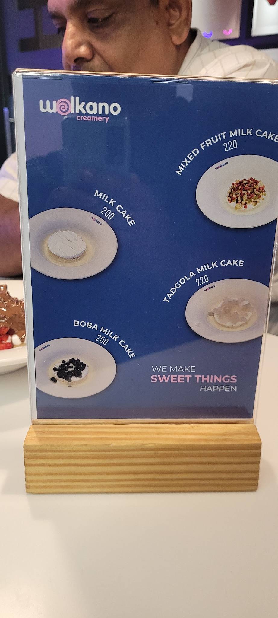 Wolkano Creamery menu