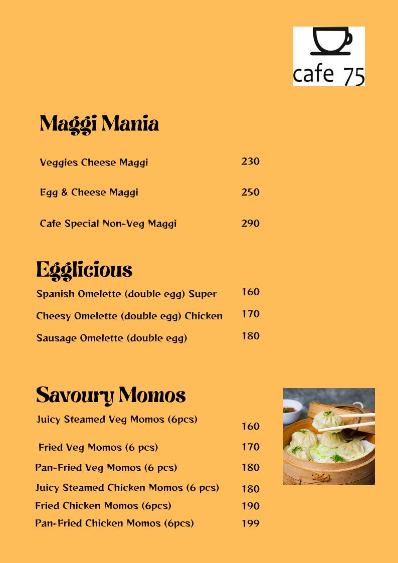 Cafe75 menu