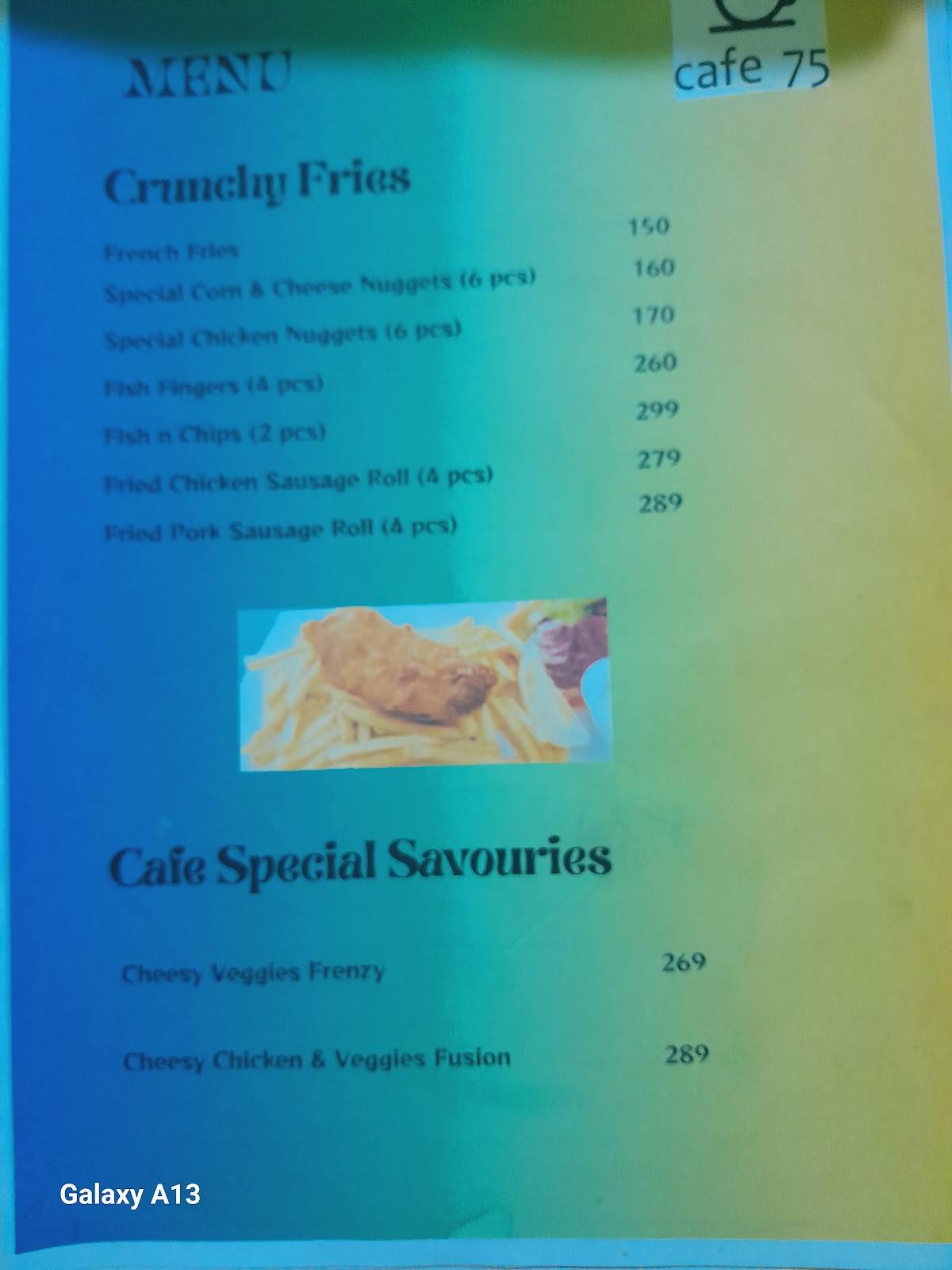 Cafe75 menu