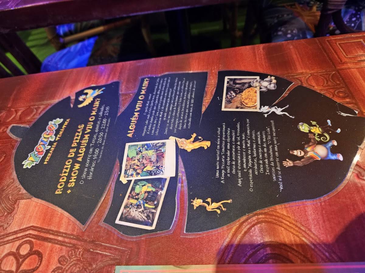 Kongo Pizzaria Temática cardápio