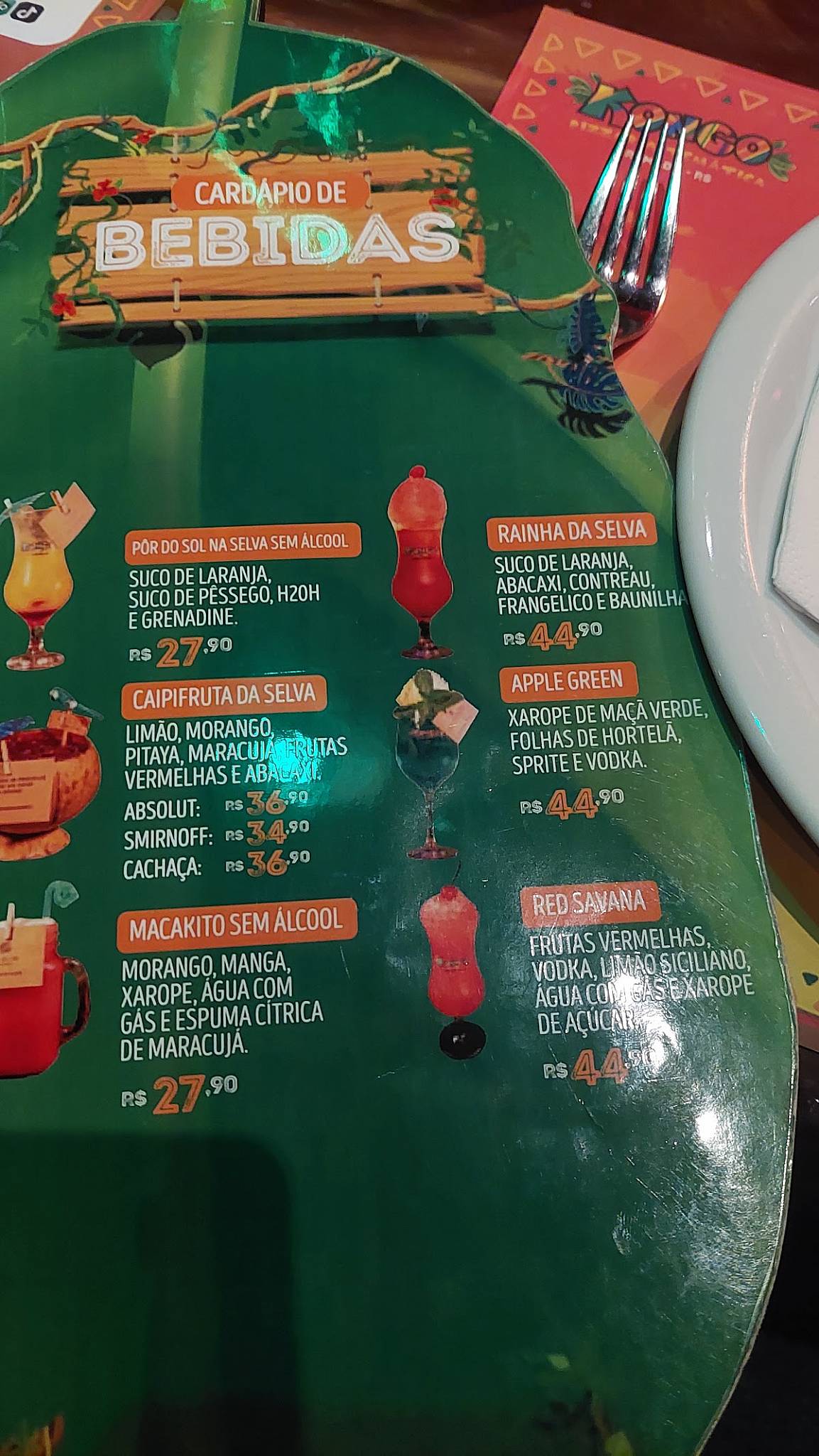 Kongo Pizzaria Temática cardápio
