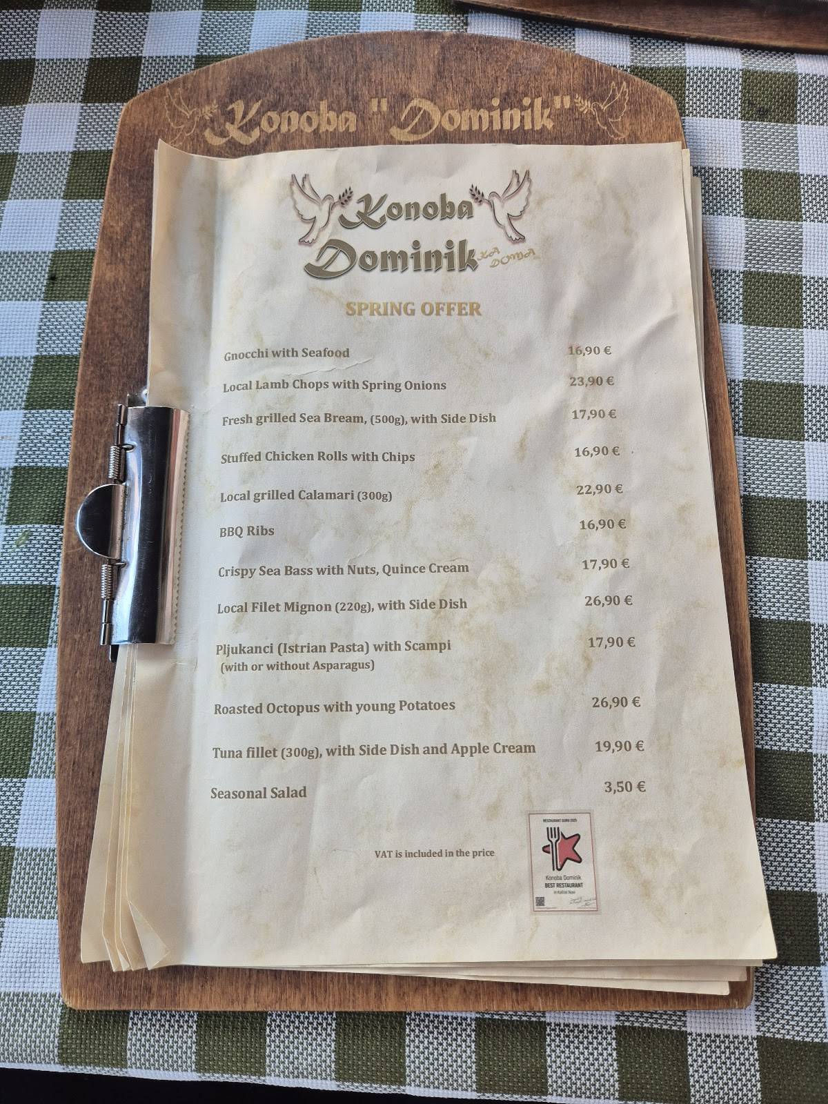 Menu di Konoba Dominik 