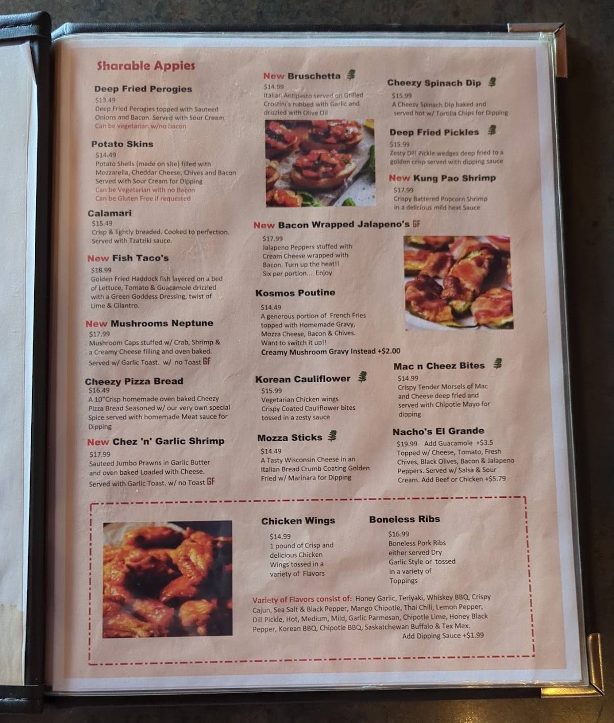 Menu de Kosmos Restaurant & Lounge