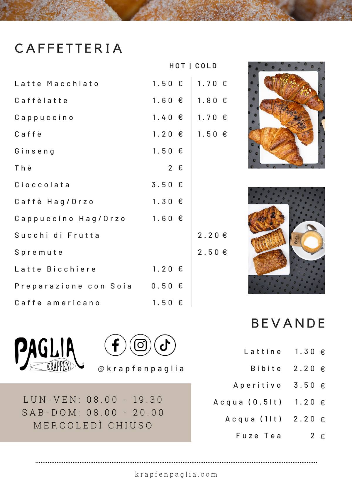 Menu de Krapfen Paglia