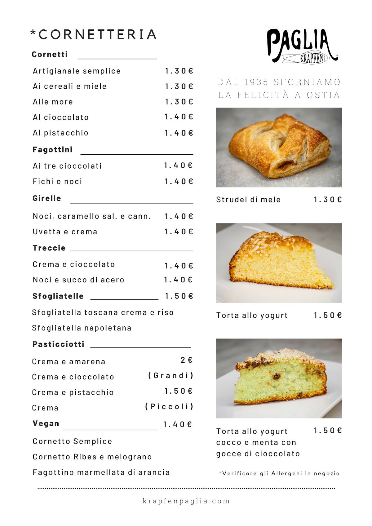 Menu de Krapfen Paglia