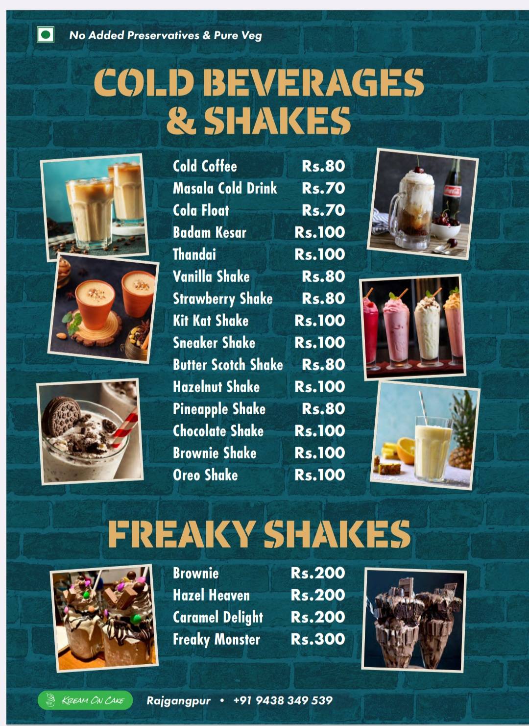 Kream On Cake menu
