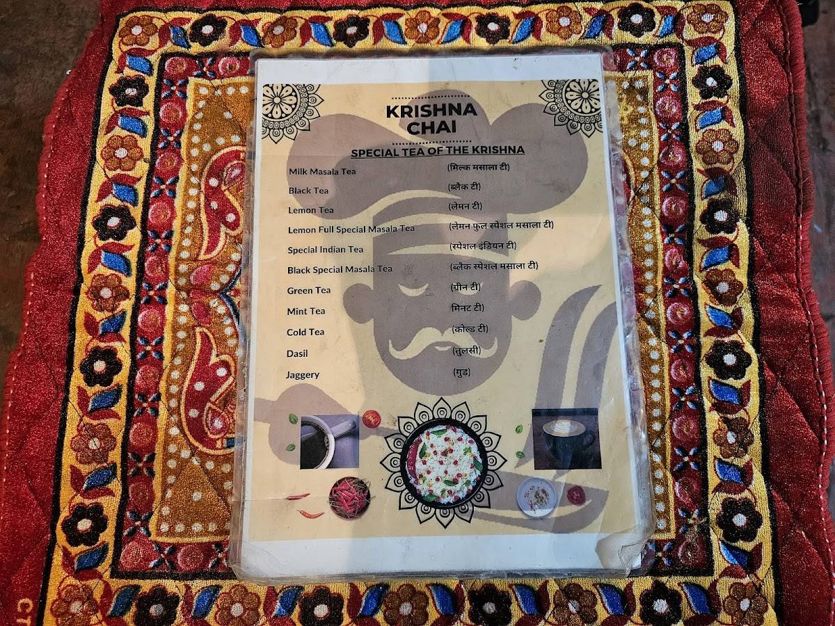 Krishna's Tea Stall & Restaurant menu