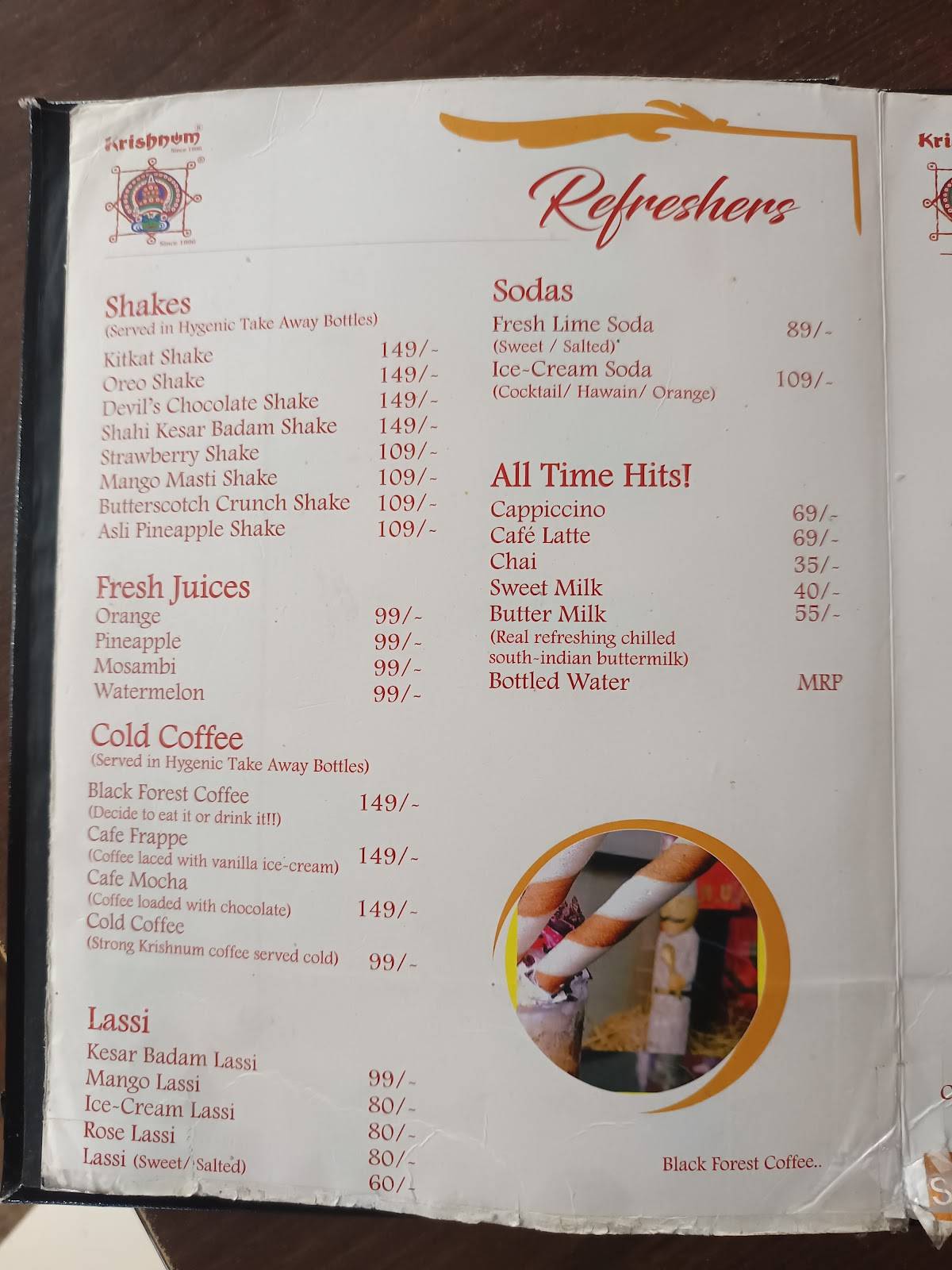 Krishnum Restaurant menu