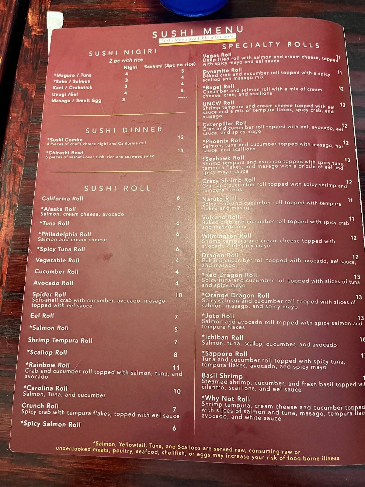 Kyoto Asian Grille Menunull