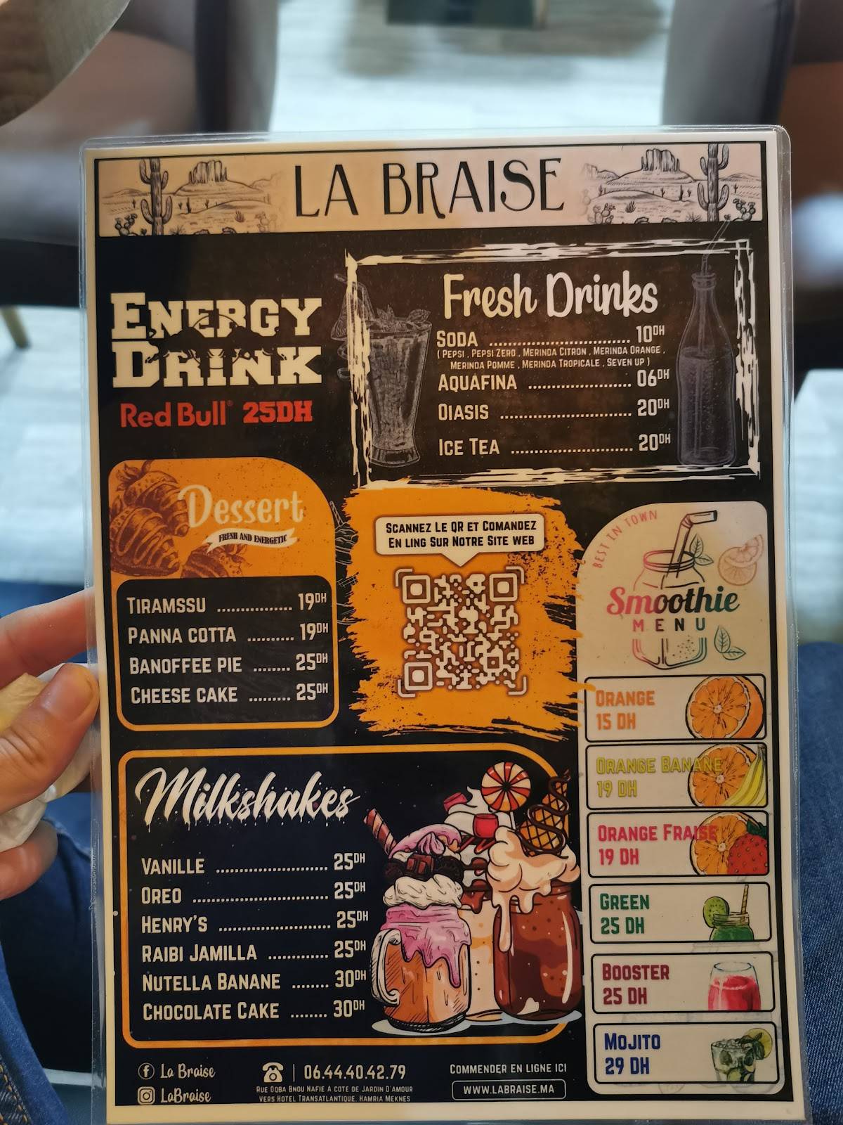 Menu de LA BRAISE