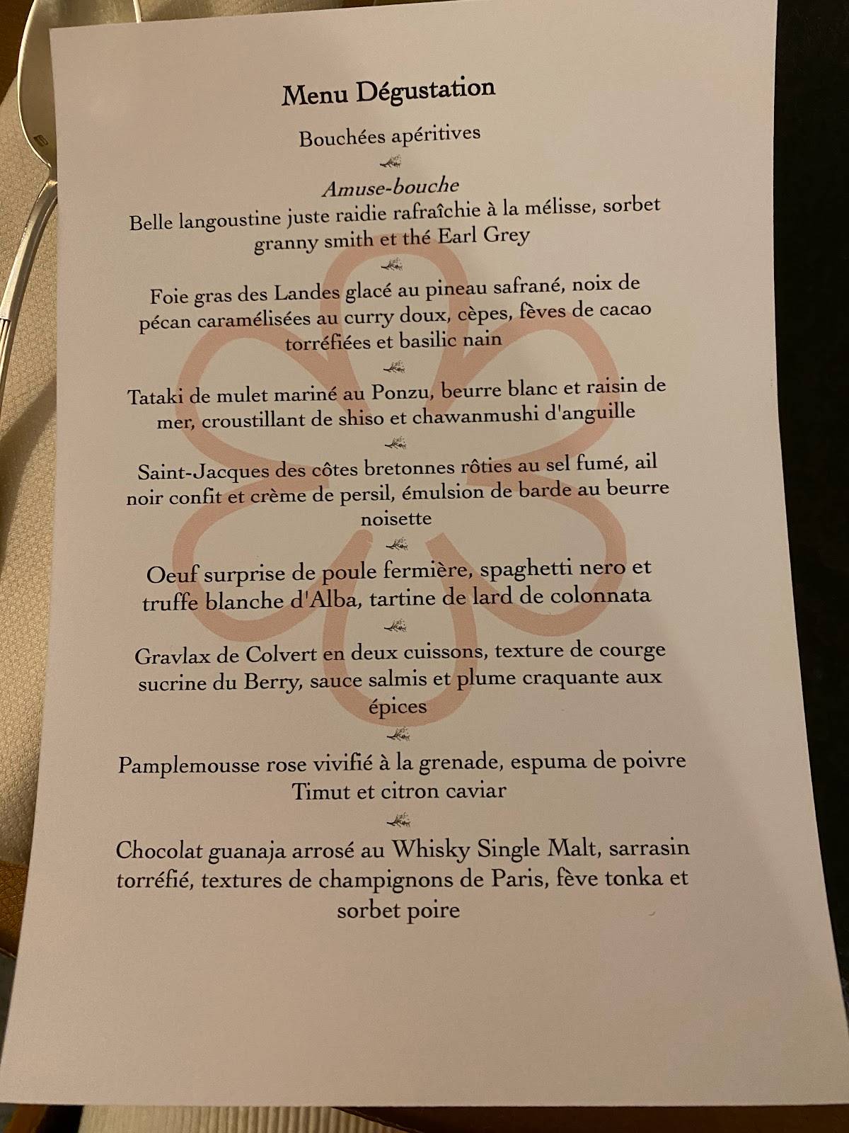 Menu de L'Arcane