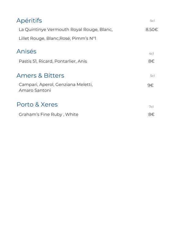 Menu de L'Archipel